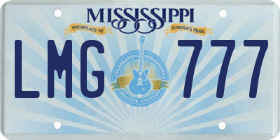 MS license plate LMG777