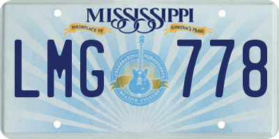 MS license plate LMG778