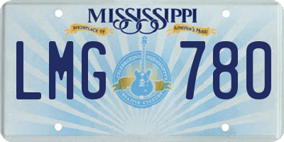 MS license plate LMG780
