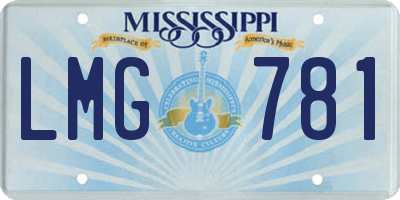 MS license plate LMG781