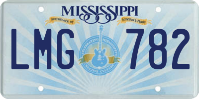 MS license plate LMG782
