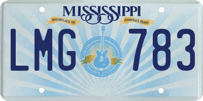 MS license plate LMG783