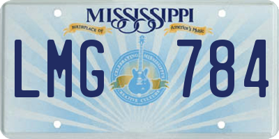 MS license plate LMG784
