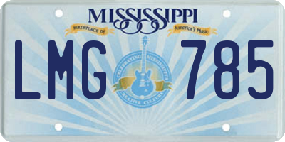 MS license plate LMG785