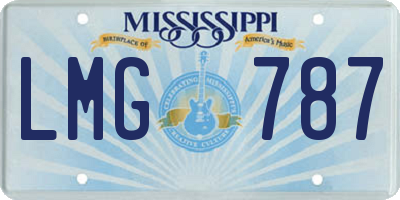 MS license plate LMG787