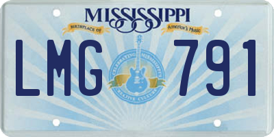 MS license plate LMG791