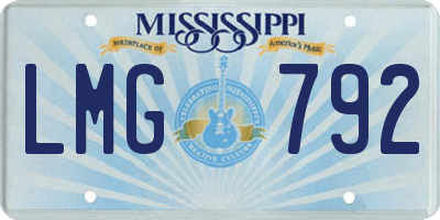 MS license plate LMG792