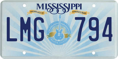 MS license plate LMG794