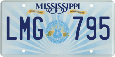 MS license plate LMG795