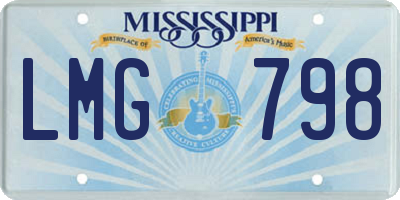 MS license plate LMG798