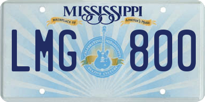 MS license plate LMG800