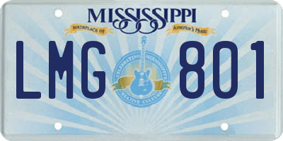 MS license plate LMG801