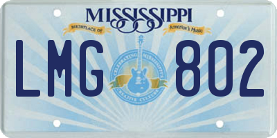 MS license plate LMG802