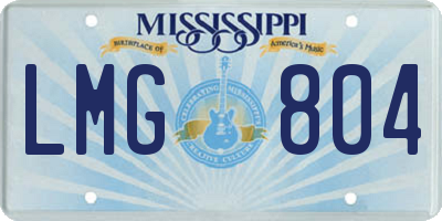 MS license plate LMG804
