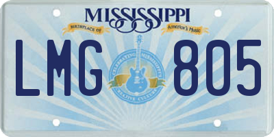MS license plate LMG805