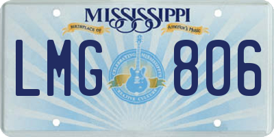 MS license plate LMG806