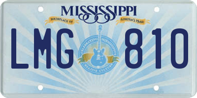 MS license plate LMG810