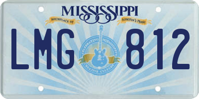 MS license plate LMG812