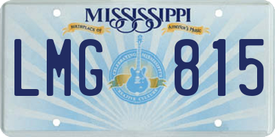 MS license plate LMG815