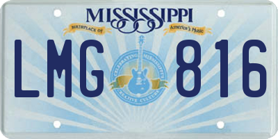 MS license plate LMG816