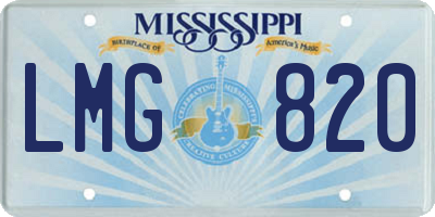 MS license plate LMG820