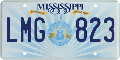 MS license plate LMG823