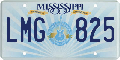 MS license plate LMG825
