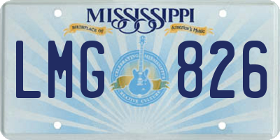 MS license plate LMG826