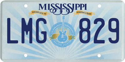 MS license plate LMG829