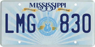 MS license plate LMG830