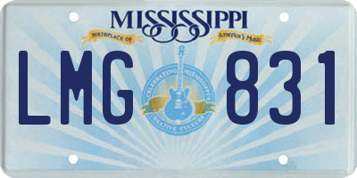 MS license plate LMG831