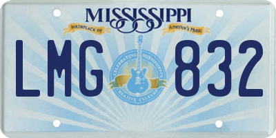 MS license plate LMG832