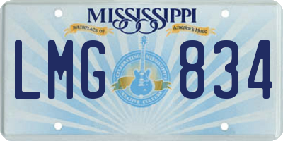 MS license plate LMG834