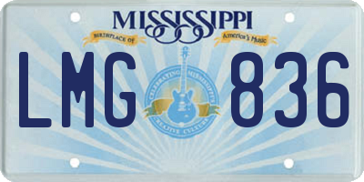 MS license plate LMG836