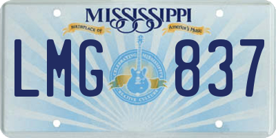 MS license plate LMG837