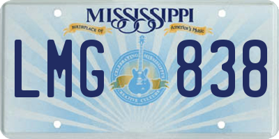 MS license plate LMG838