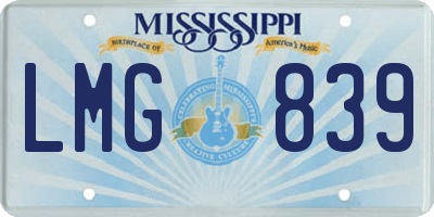 MS license plate LMG839