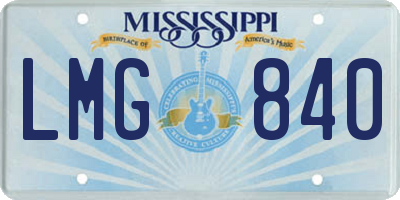 MS license plate LMG840