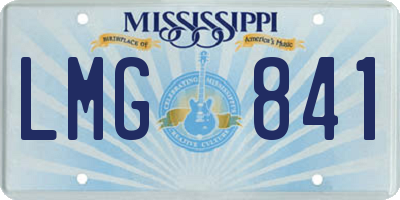MS license plate LMG841