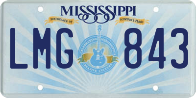MS license plate LMG843