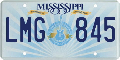 MS license plate LMG845