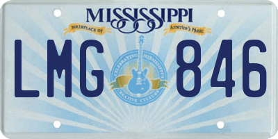 MS license plate LMG846