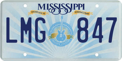 MS license plate LMG847
