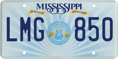 MS license plate LMG850