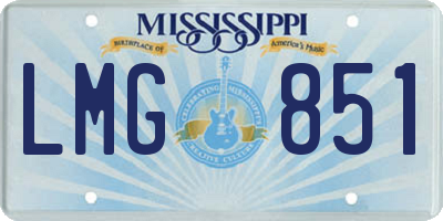 MS license plate LMG851