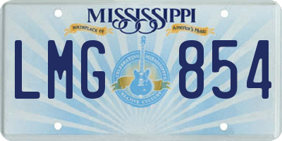 MS license plate LMG854