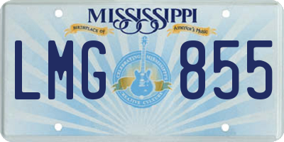 MS license plate LMG855