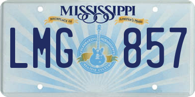MS license plate LMG857