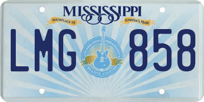 MS license plate LMG858