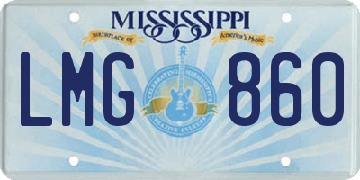 MS license plate LMG860